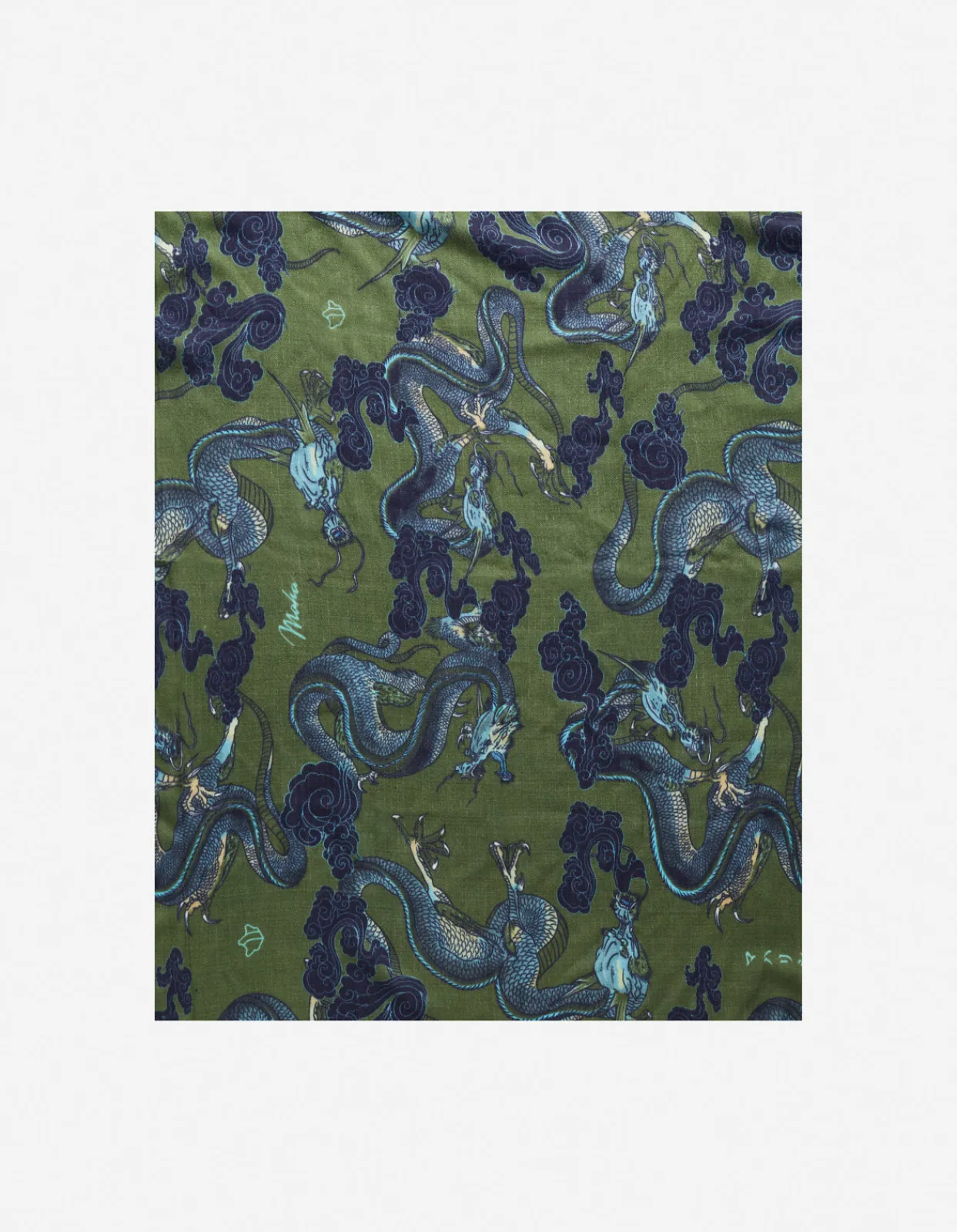 Hats And Scarves*Maharishi 4233 Thai Cloud Dragon Pashmina Olive