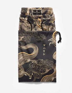 Swim Shorts*Maharishi 1023 Thai Cloud Dragon Swim Shorts Golden Black