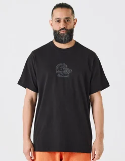 Short Sleeve T-Shirts*Maharishi 4218 Thai Cloud Embroidered T-Shirt Black/Tonal