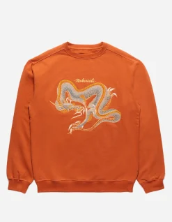 Crew Sweats*Maharishi 4216 Thai Dragon Embroidered Crew Sweat Rust