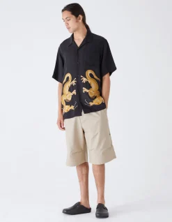 Shirts*Maharishi 4303 Thai Dragon Summer Shirt Golden Black