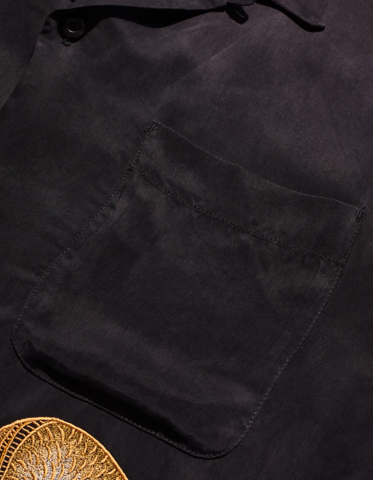 Shirts*Maharishi 4303 Thai Dragon Summer Shirt Golden Black