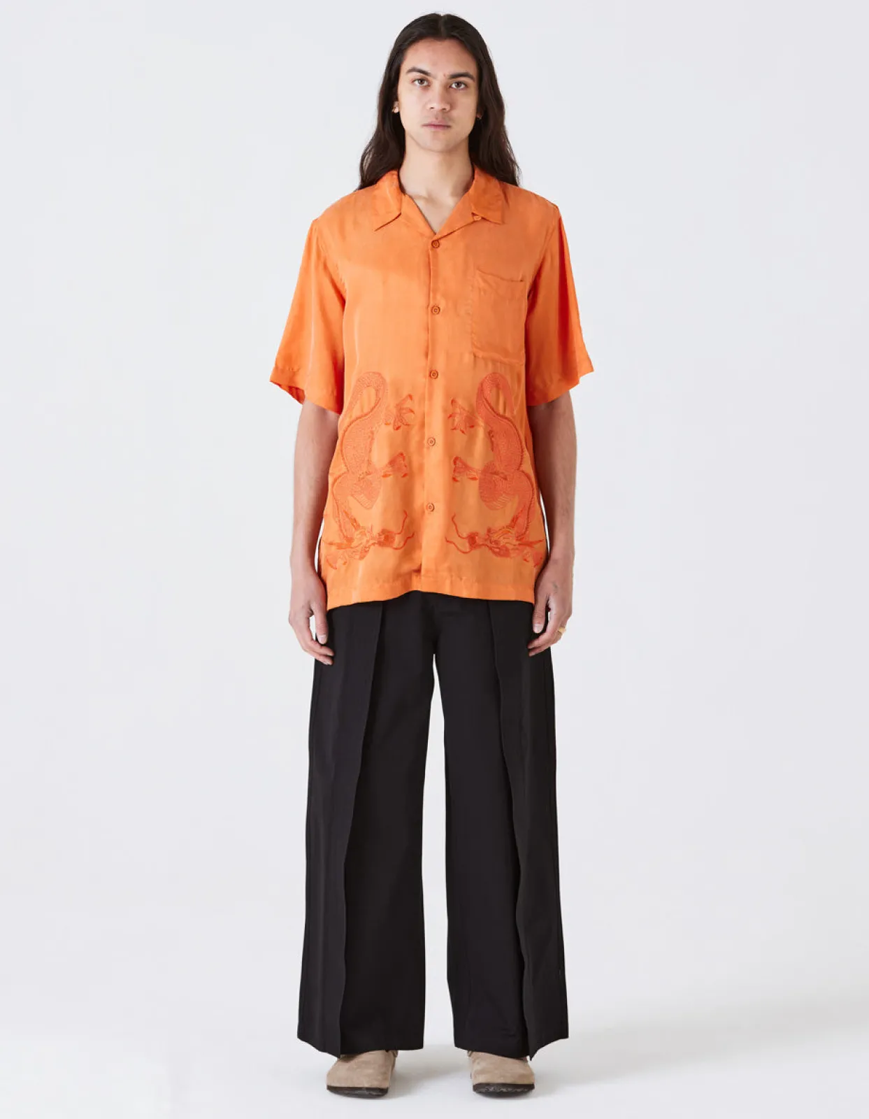 Shirts*Maharishi 4303 Thai Dragon Summer Shirt Rust