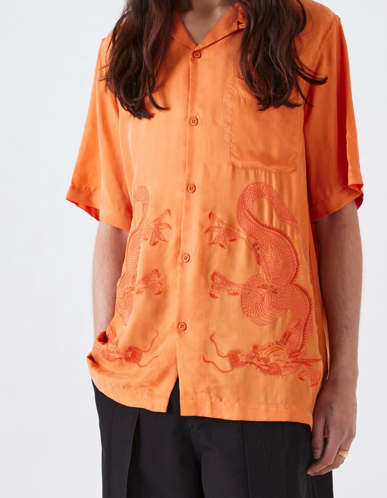 Shirts*Maharishi 4303 Thai Dragon Summer Shirt Rust