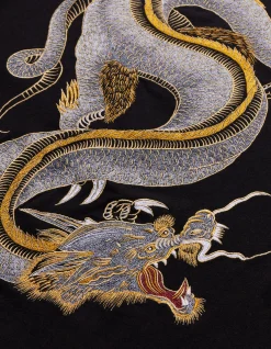 Long Sleeve T-Shirts*Maharishi 4214 Thai Dragon Tour L/S T-Shirt Golden Black