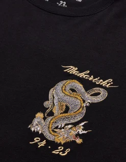 Long Sleeve T-Shirts*Maharishi 4214 Thai Dragon Tour L/S T-Shirt Golden Black