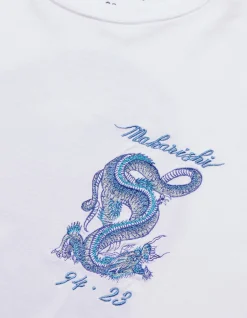 Long Sleeve T-Shirts*Maharishi 4214 Thai Dragon Tour L/S T-Shirt White