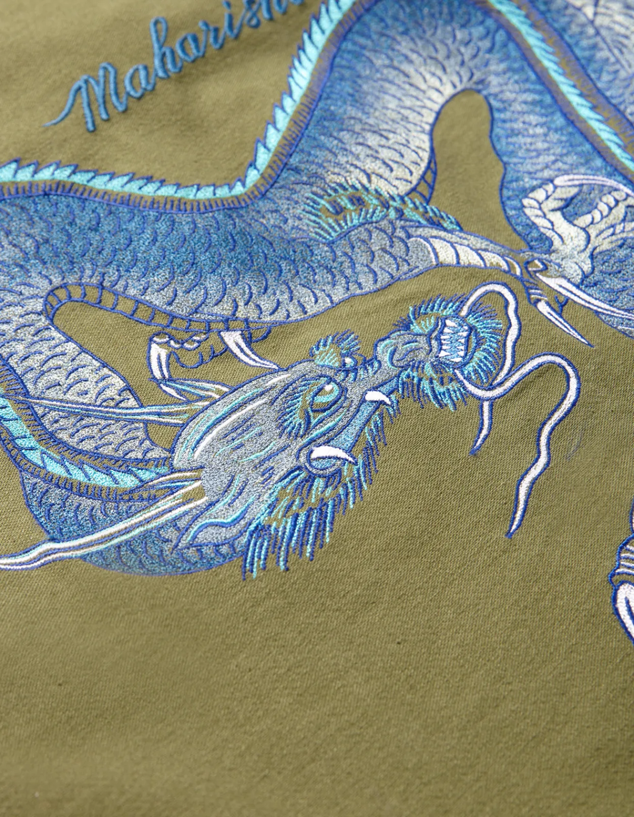 Shirts*Maharishi 4213 Thai Dragon Utility Shirt Olive Og-107F