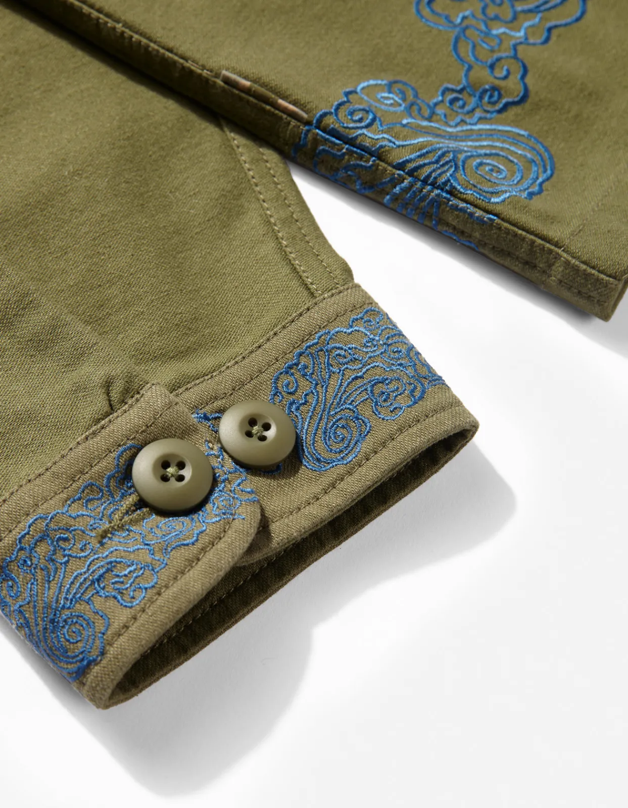 Shirts*Maharishi 4213 Thai Dragon Utility Shirt Olive Og-107F