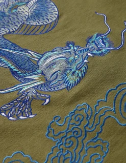 Shirts*Maharishi 4213 Thai Dragon Utility Shirt Olive Og-107F