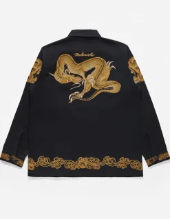Shirts*Maharishi 4213 Thai Dragon Utility Shirt Golden Black