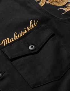 Shirts*Maharishi 4213 Thai Dragon Utility Shirt Golden Black