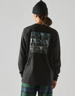 Long Sleeve T-Shirts*Maharishi 1106 The Jaguar Mask L/S T-Shirt Black