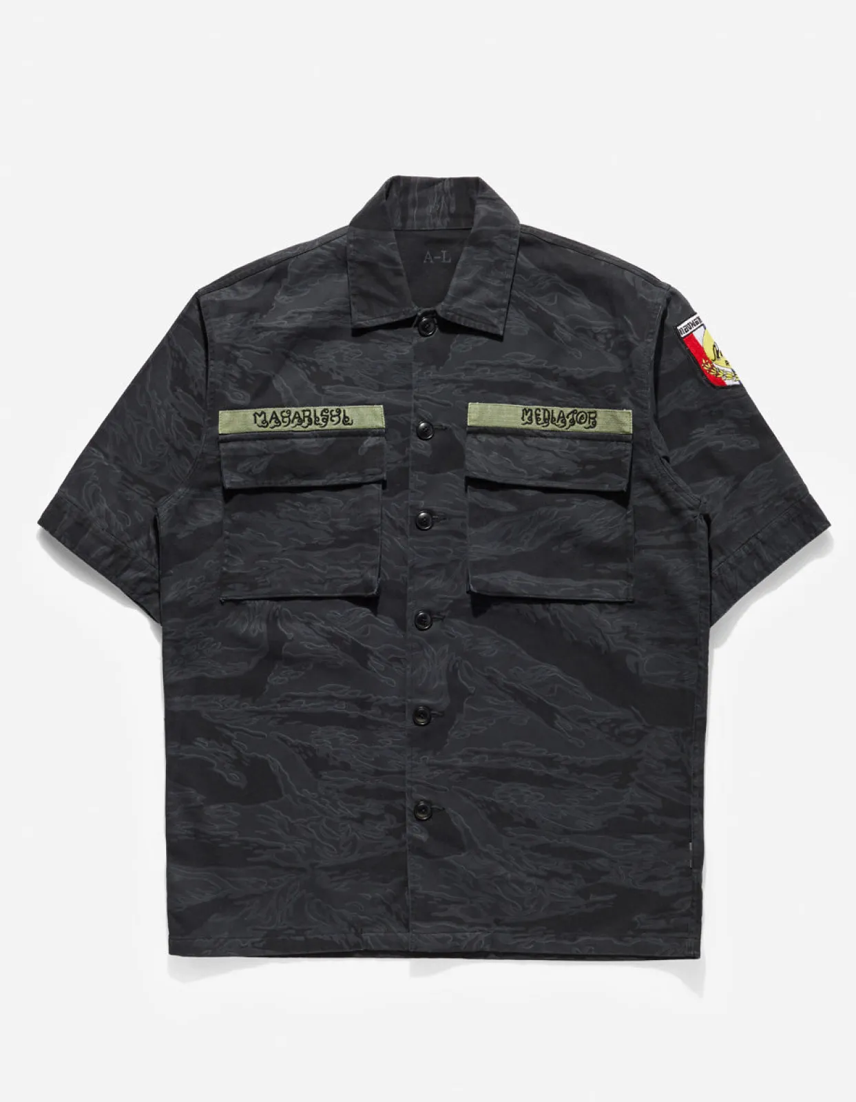 Shirts*Maharishi 4290 Tigerstripe Advisor'S Overshirt Subdued Night