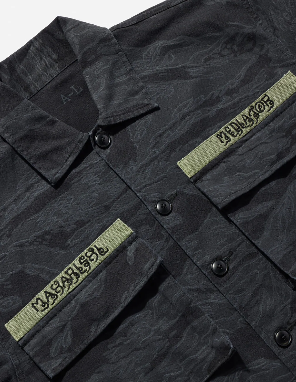 Shirts*Maharishi 4290 Tigerstripe Advisor'S Overshirt Subdued Night