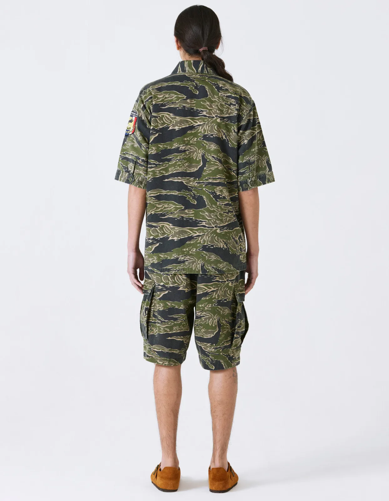 Shirts*Maharishi 4290 Tigerstripe Advisor'S Overshirt Mint Gold