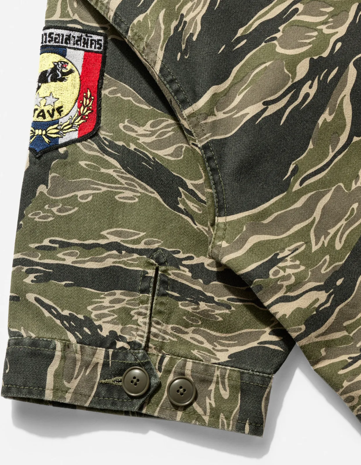 Shirts*Maharishi 4290 Tigerstripe Advisor'S Overshirt Mint Gold