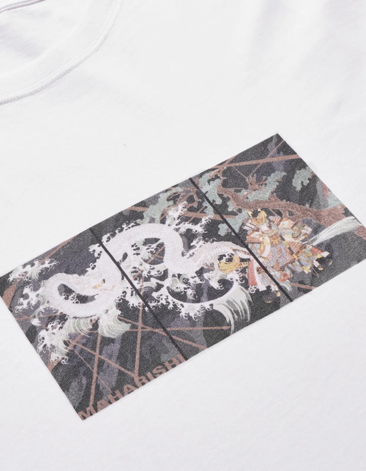 Short Sleeve T-Shirts*Maharishi 1011 Triptych Water Dragon T-Shirt White