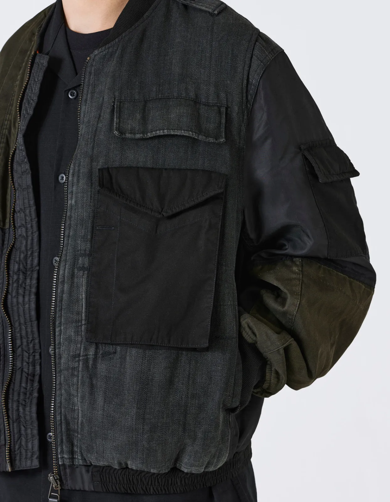 Jackets*Maharishi 4274 Upcycled Wep Ma1 Flight Jacket Black O/D