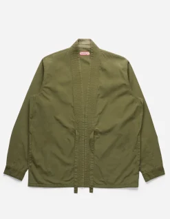 Kimonos*Maharishi 8190 U.S. Hanten Shirt Olive Og-107F