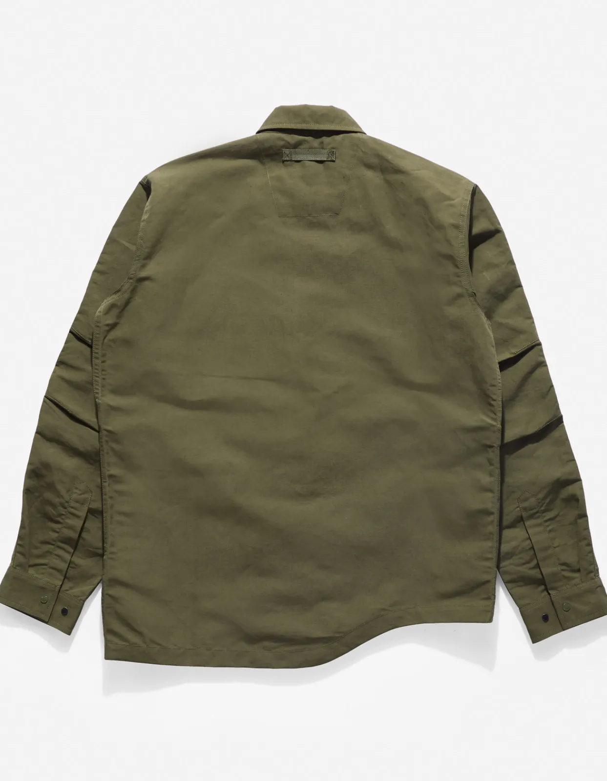Shirts*Maharishi 4202 Ventile® Wr Asym Tech Shirt Olive Og-107F