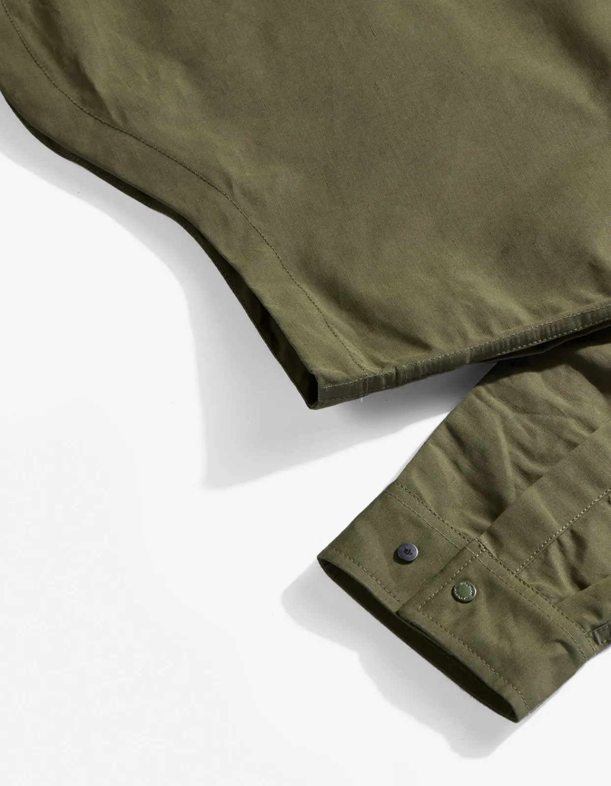 Shirts*Maharishi 4202 Ventile® Wr Asym Tech Shirt Olive Og-107F