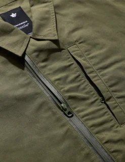 Shirts*Maharishi 4202 Ventile® Wr Asym Tech Shirt Olive Og-107F