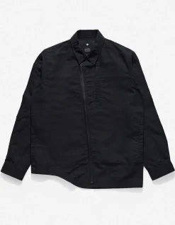 Shirts*Maharishi 4202 Ventile® Wr Asym Tech Shirt Black