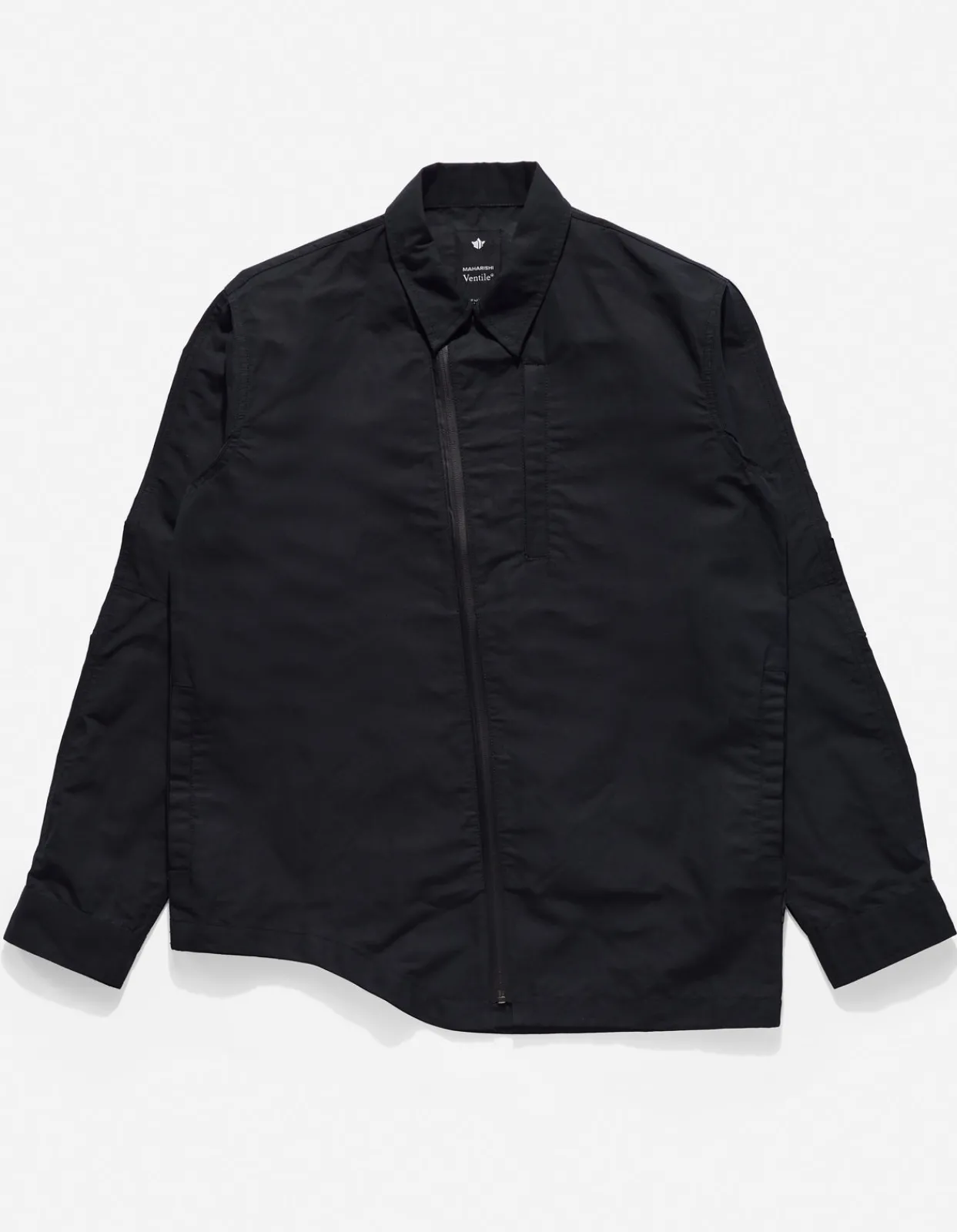 Shirts*Maharishi 4202 Ventile® Wr Asym Tech Shirt Black