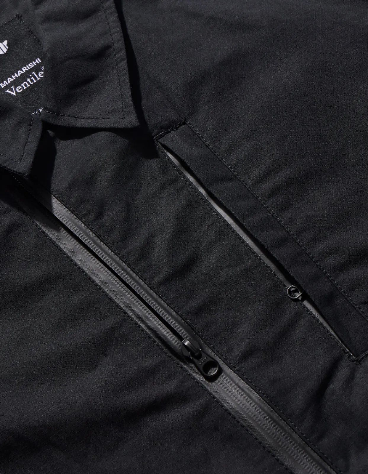 Shirts*Maharishi 4202 Ventile® Wr Asym Tech Shirt Black