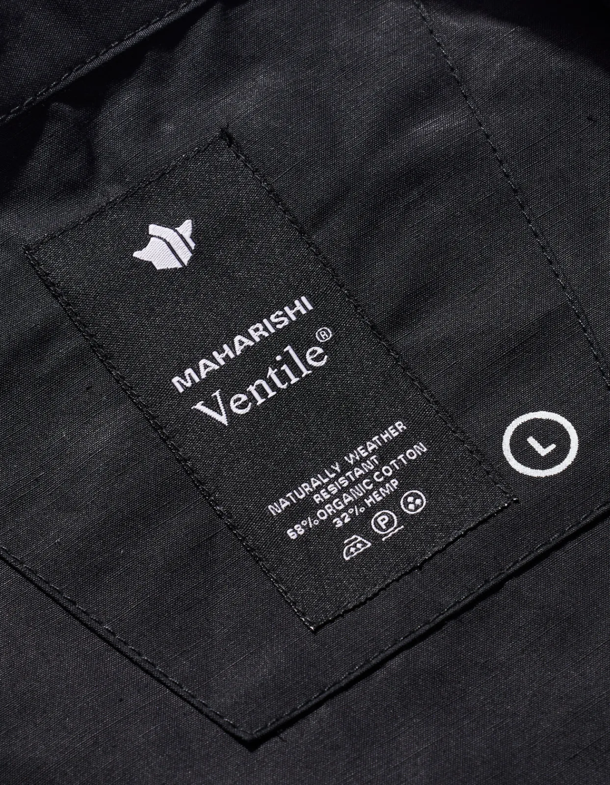 Shirts*Maharishi 4202 Ventile® Wr Asym Tech Shirt Black