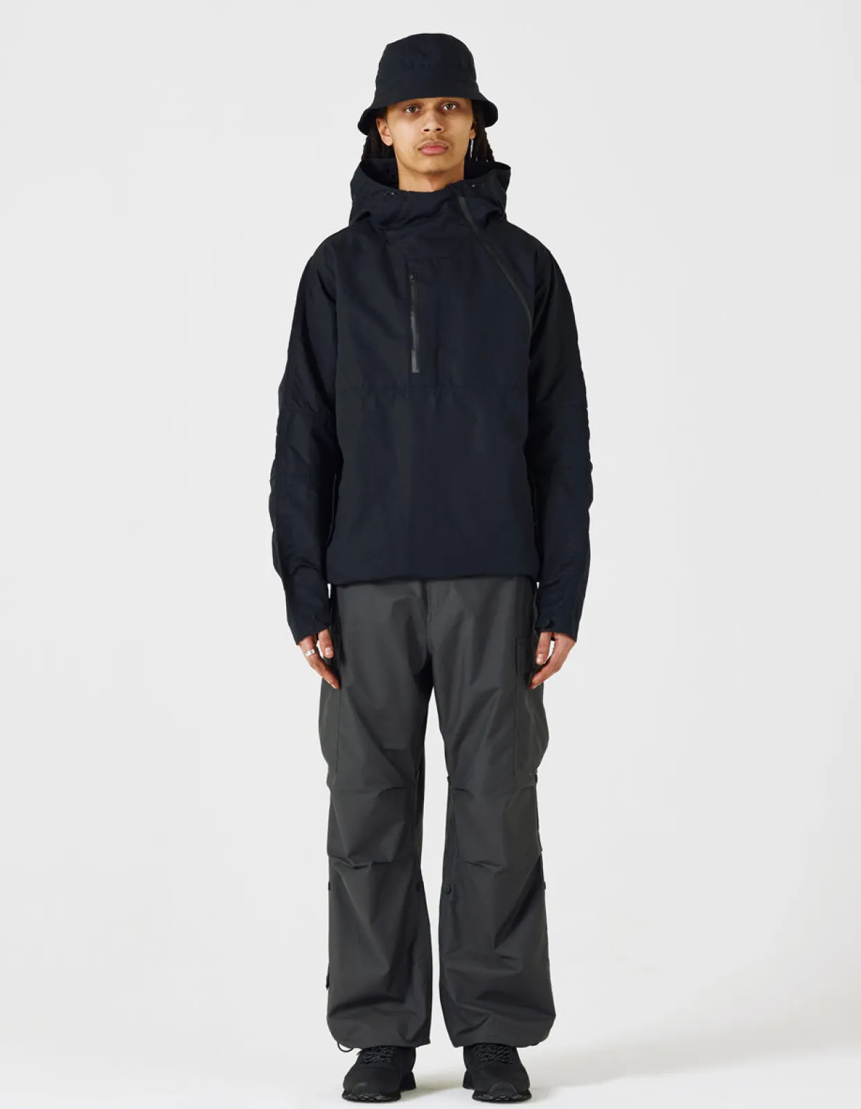 Parkas*Maharishi 4200 Ventile® Wr Half-Zip Jacket Black