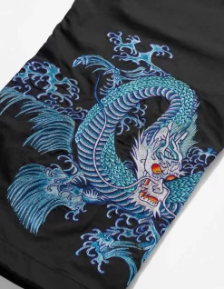 Original Snopants*Maharishi 4244 Water Dragon Embroidered Loose Snopants® Black