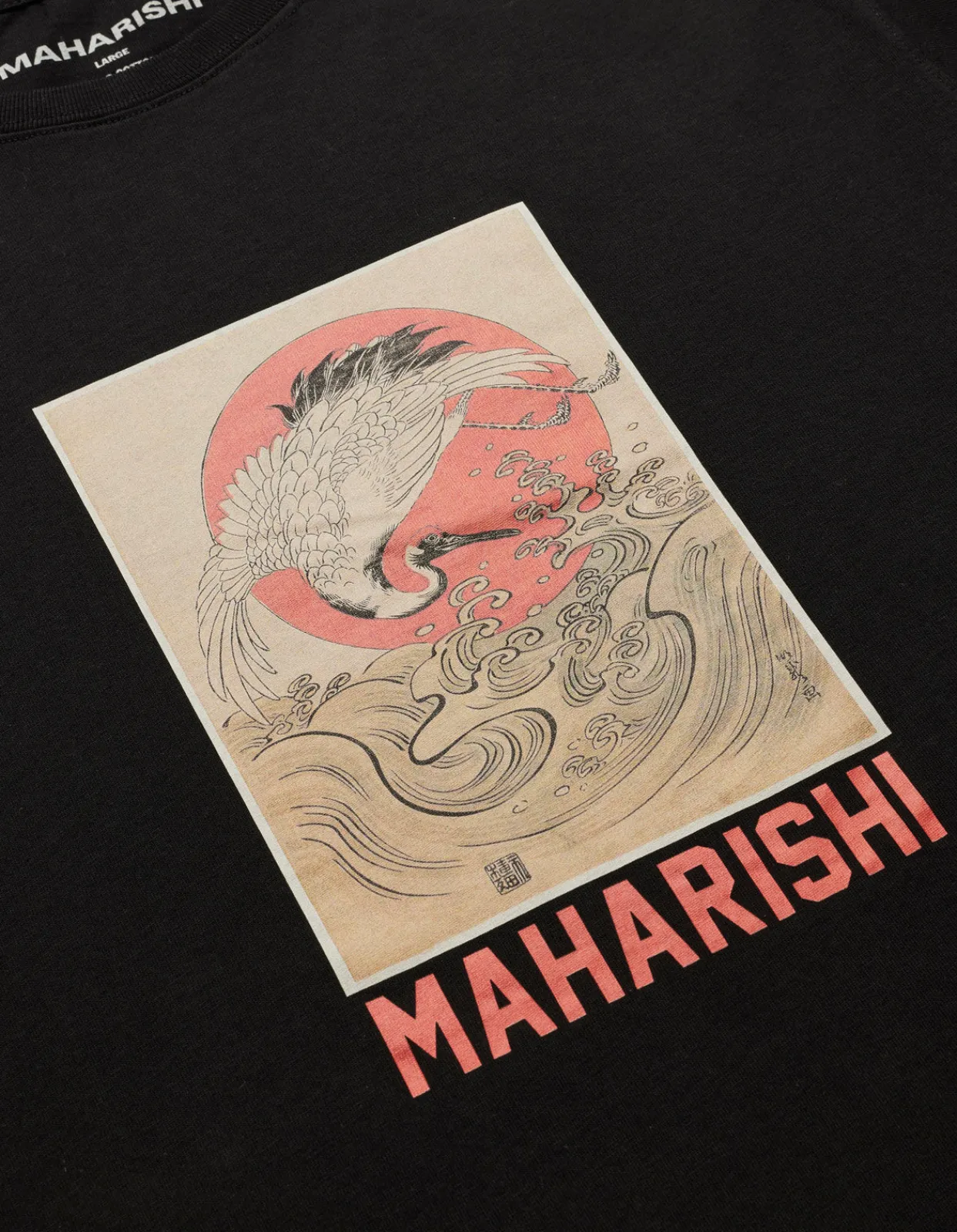 Short Sleeve T-Shirts*Maharishi 1072 Water Peace Crane T-Shirt Black