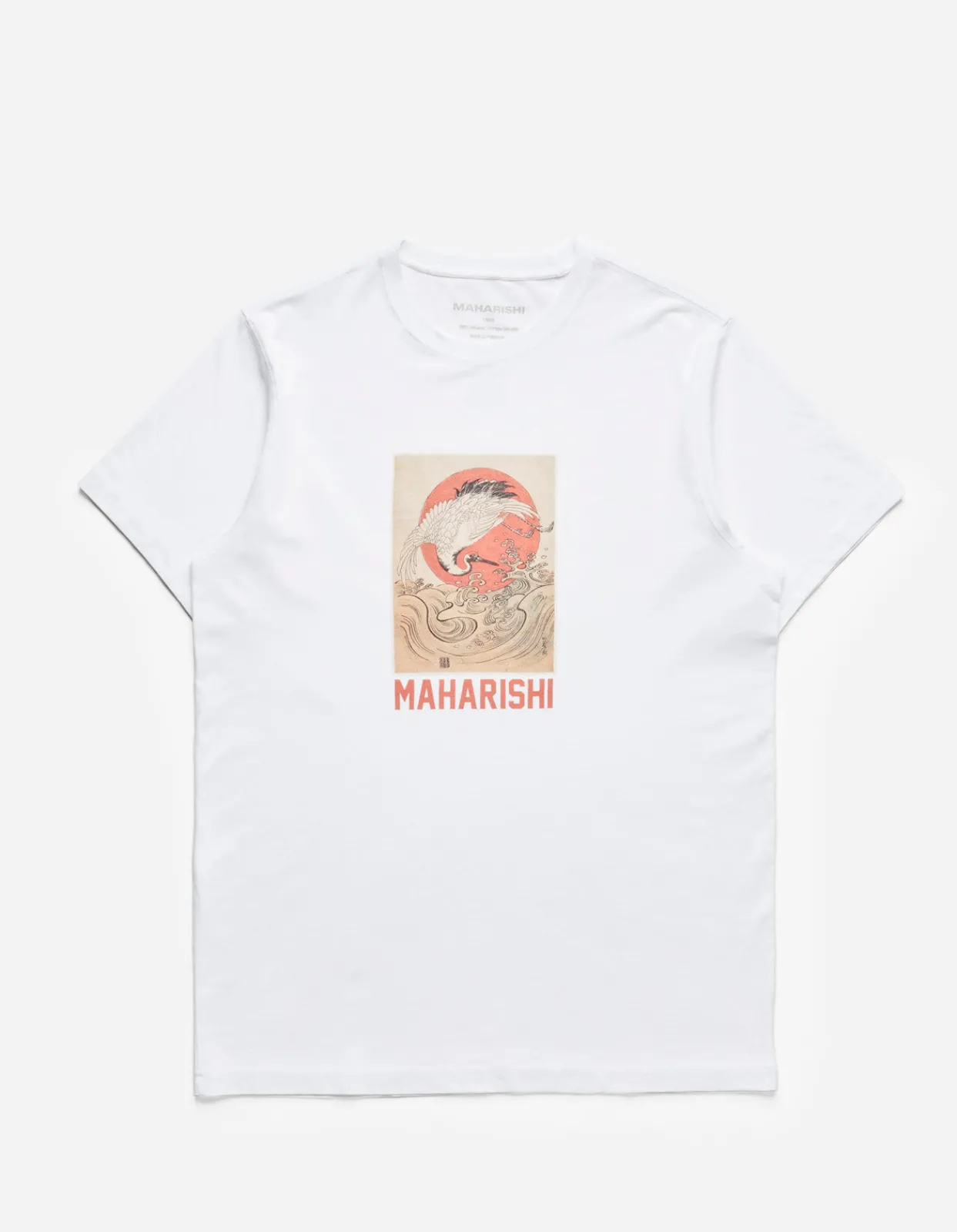 Short Sleeve T-Shirts*Maharishi 1072 Water Peace Crane T-Shirt White