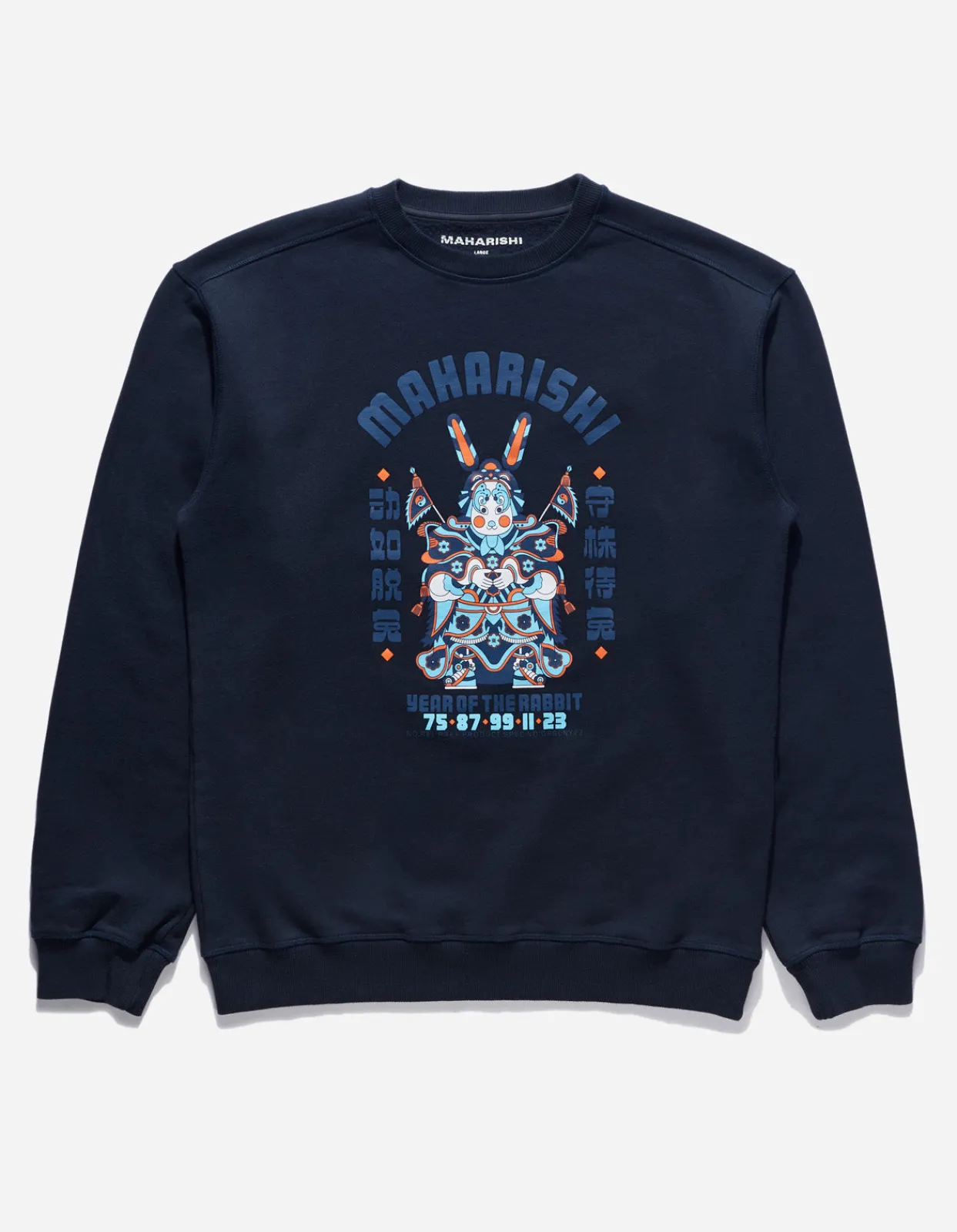 Crew Sweats*Maharishi 1001 Water Rabbit Crew Sweat Navy