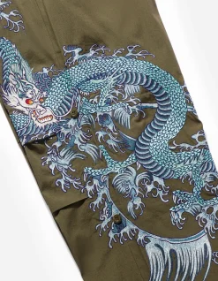 Original Snopants*Maharishi 4245 Xl Water Dragon Embroidered Loose Snopants® Olive Og-107F