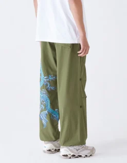 Original Snopants*Maharishi 4245 Xl Water Dragon Embroidered Loose Snopants® Olive Og-107F