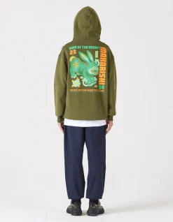 Hooded Sweats*Maharishi 1003 Year Of The Rabbit Hooded Sweat Olive Og-107F